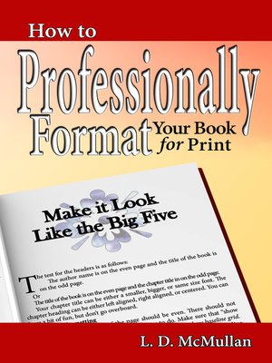 cover image of How to Professionally Format Your Book for Print